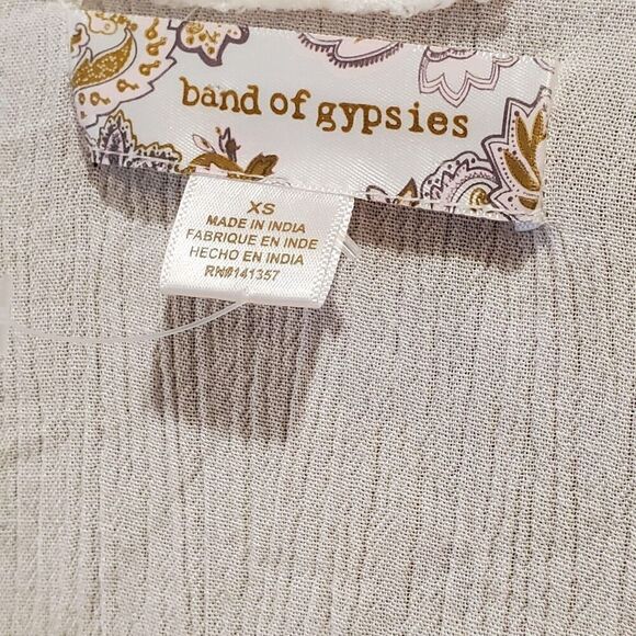 Band of Gypsies Maxi Dress Size XS Embroidered Mesh + cutuout Detail Soft White - Picture 4 of 7